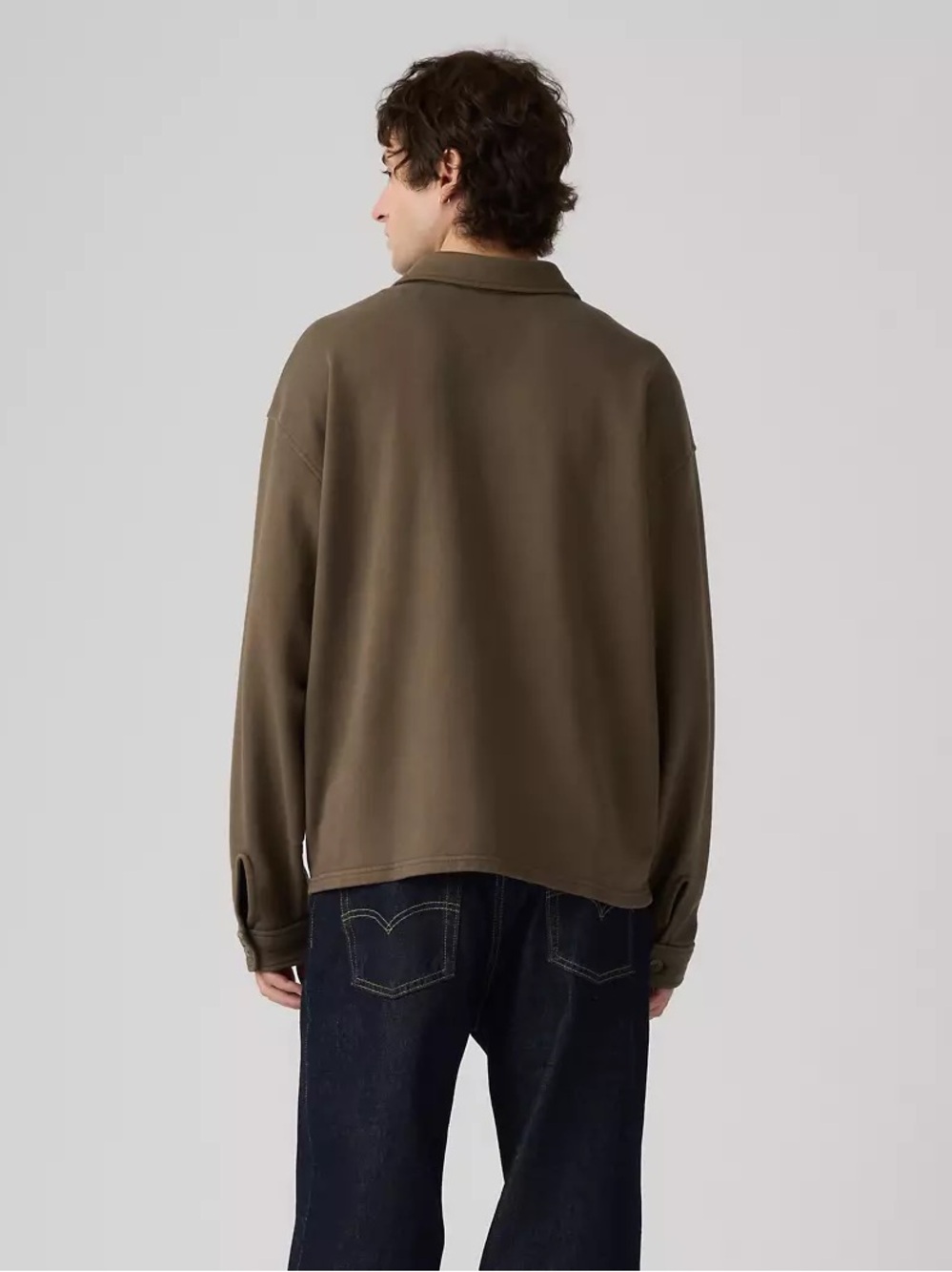 Boxy Knit Worker Garment Dye Sweatshirt - Picture 4 of 7